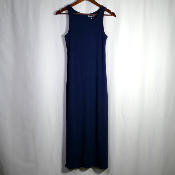 Quince Dresses & Skirts - Quince Womens Tencel Rib Knit Sleeveless Midi Tank Dress Size M Bodycon Travel